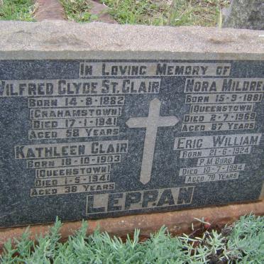 LEPPAN Wilfred Clyde St. Clair 1882-1941 &amp; Nora Mildred 1881-1969 :: LEPPAN Kathleen Clair 1903-1941 :: LEPPAN Eric William 