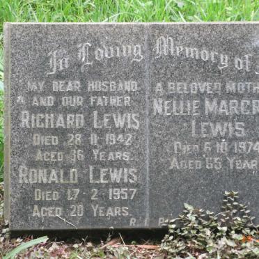 LEWIS Richard -1942 &amp; Nellie Margaret -1974 :: LEWIS Ronald -1957