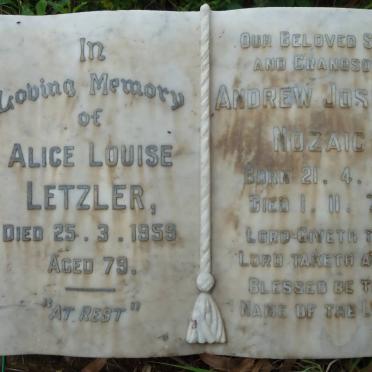 LETZLER Alice Louise -1959 :: NOZAIC Andrew Joseph 1973-1974