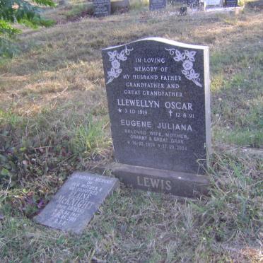 LEWIS Llewellyn Oscar 1919-1991 &amp; Eugene Juliana 1924-2004 :: McKNIGHT Elaine nee LEWIS 1947-2009