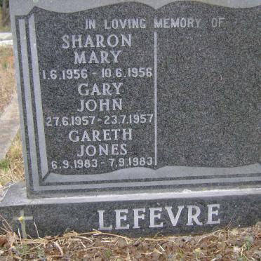 LEFEVRE Gary John 1957-1957 :: LEFEVRE Gareth Jones 1983-1983 :: LEFEVRE Sharon Mary 1956-1956