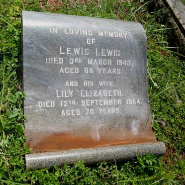 LEWIS Lewis -1943 &amp; Lily Elizabeth -1954