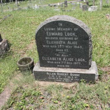 LOCK Edward -1949 &amp; Elizabeth Alice -1977 :: BURNE Allan Robert 1951-1997