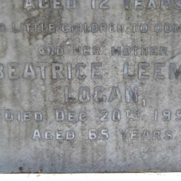 LOGAN Eileen Leeman -1929 :: LOGAN Beatrice Leeman -1953 