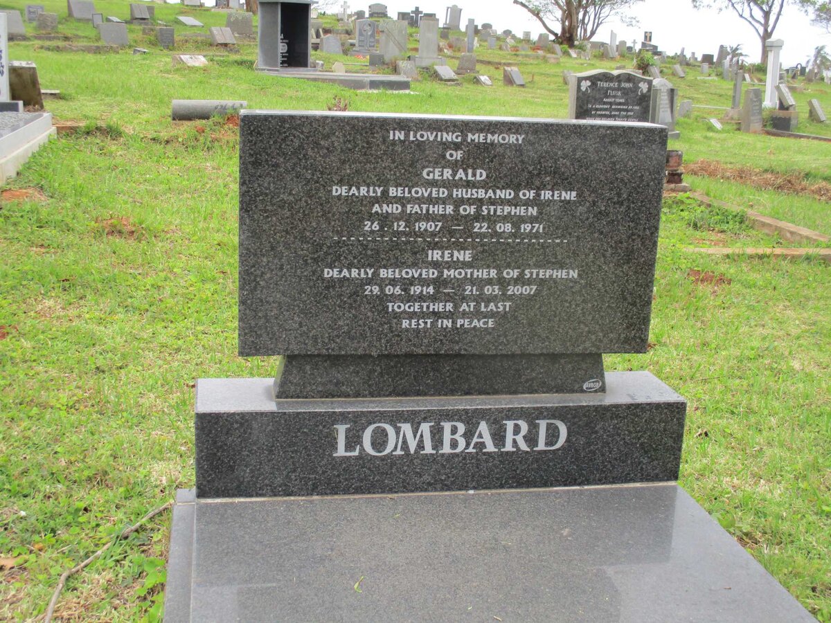 LOMBARD Gerald 1907-1971 &amp; Irene 1914-2007