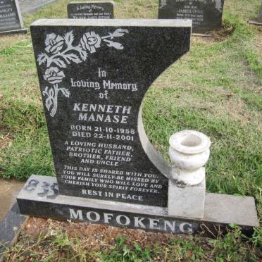 MOFOKENG Kenneth Manase 1956-2001