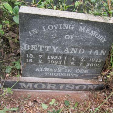 MORISON Ian 1922-2000 &amp; Betty 1923-1983