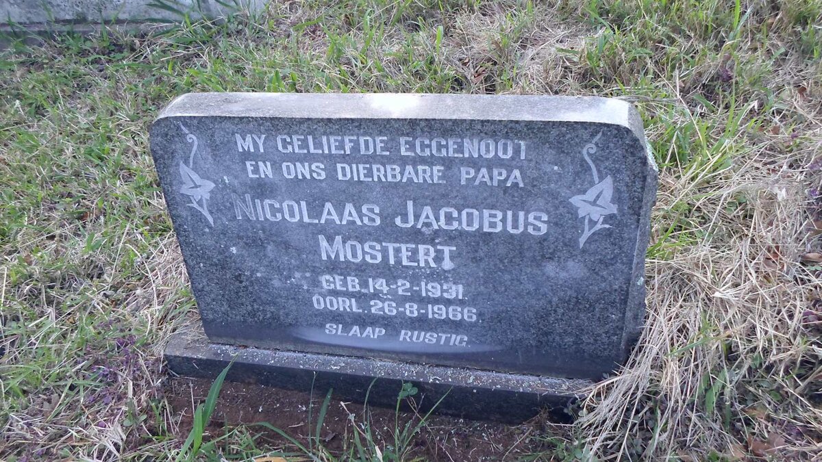 MOSTERT Nicolaas Jacobus 1931-1966