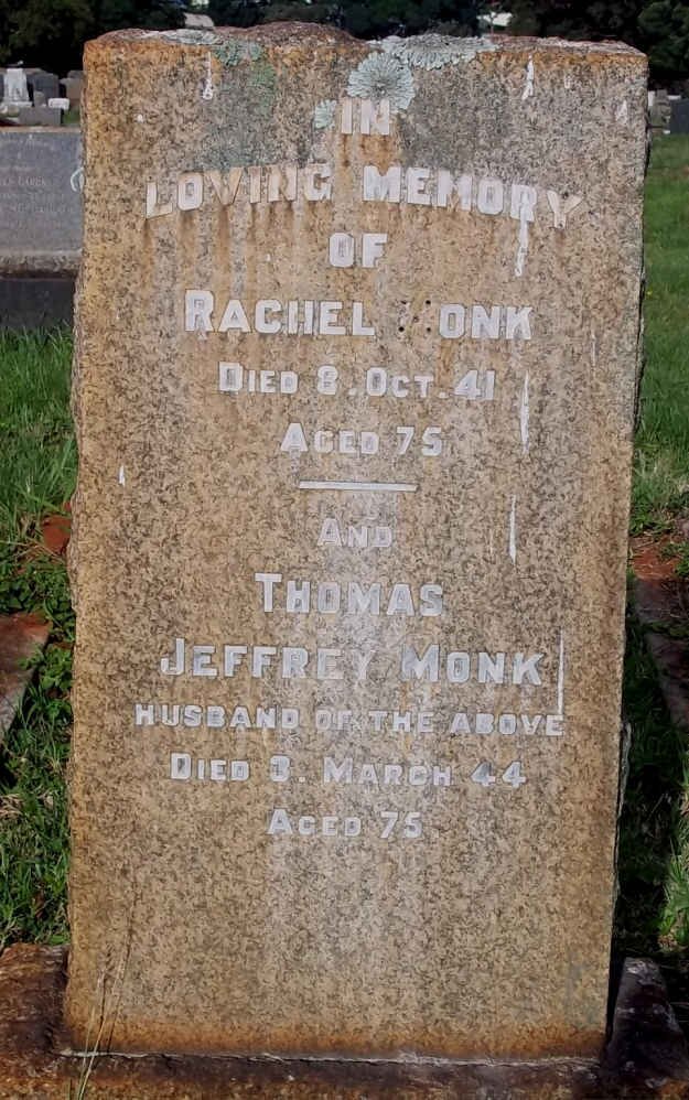 MONK Thomas Jeffrey -1944 &amp; Rachel -1941