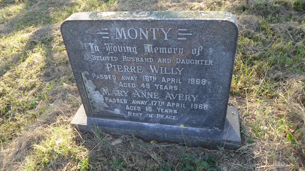 MONTY Pierre Willy -1968 :: MONTY Mary Anne Avery -1968