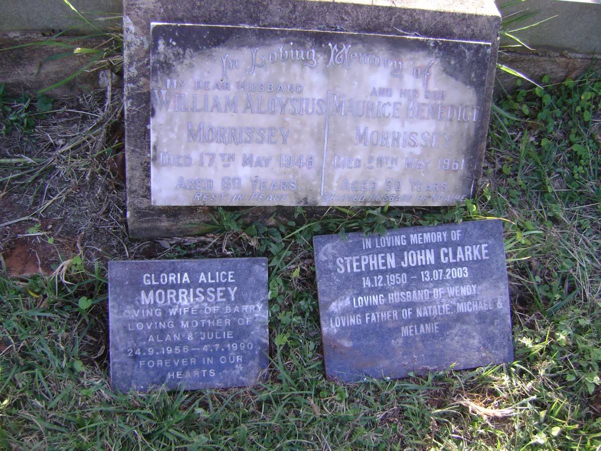 MORRISSEY William Aloysius -1948 :: MORRISSEY Maurice Benedict -1961 :: MORRISSEY Gloria Alice 1958-1990