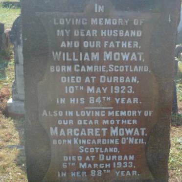 MOWAT William -1923 &amp; Margaret -1933 