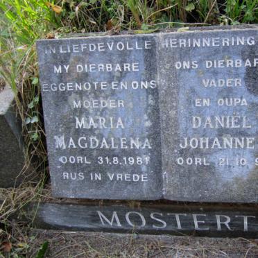 MOSTERT Daniël Johannes -1993 &amp; Maria Magdalena -1981