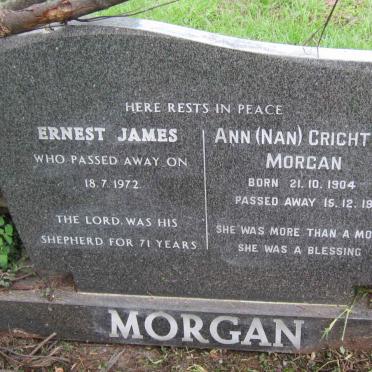 MORGAN Ernest James -1972 &amp; Ann Chrichton 1904-1980