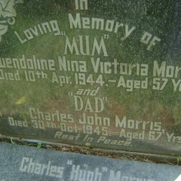 MORRIS Charles John -1945 &amp; Gwendoline Nina Victoria -1944 :: MORRIS Charles -1992