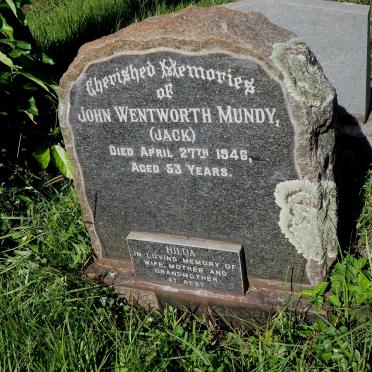 MUNDY John Wentworth -1946 &amp; Hilda