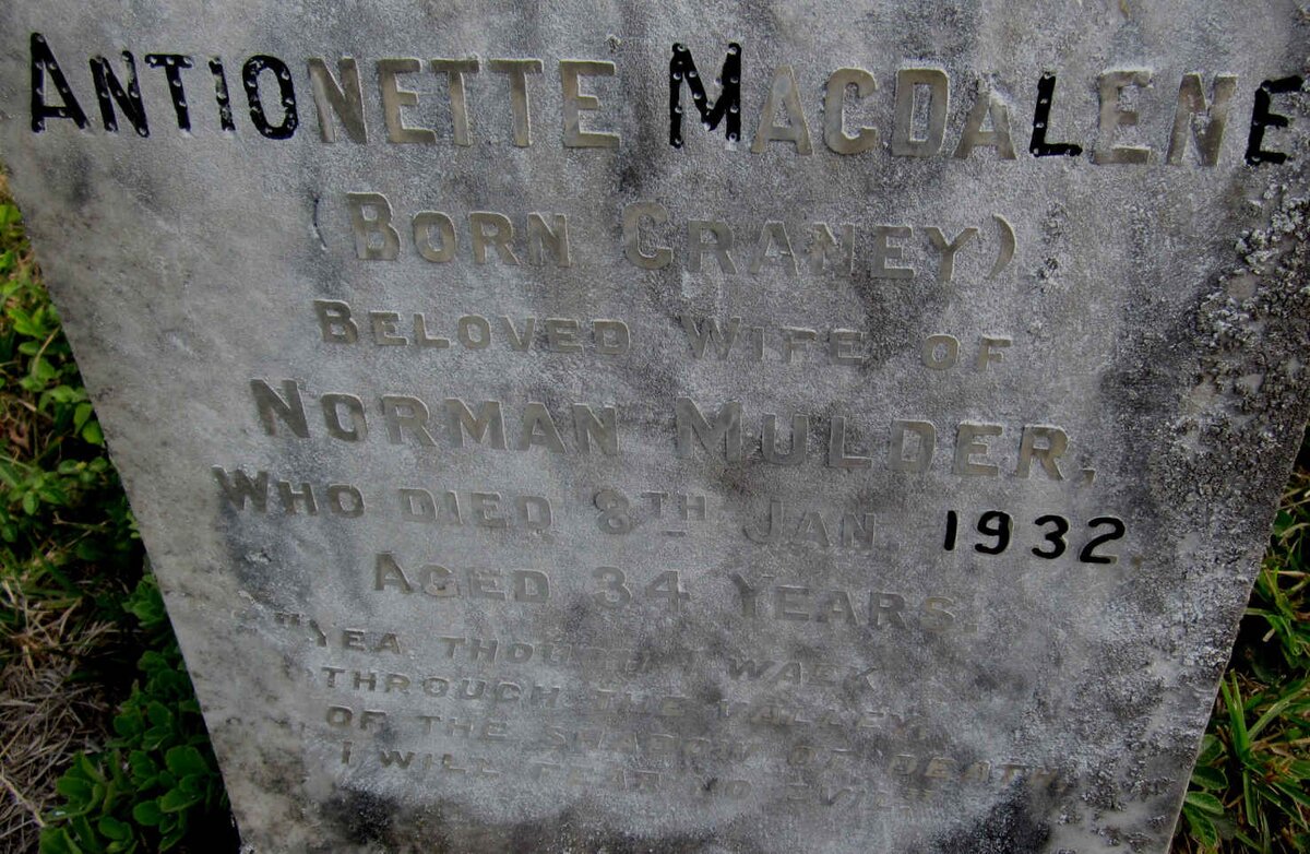 MULDER Antionette Magdalene nee GRANEY -1932