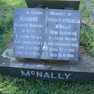 McNALLY Richard 1892-1970 &amp; Kathleen Cecelia GOODHEAD 1900-1990