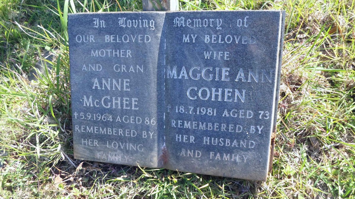 McGHEE Anne  -1964 :: COHEN Maggie Ann  -1981