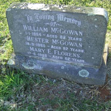 McGOWAN William -1954 &amp; Hester -1960 :: FLORENS Mary E. -1966