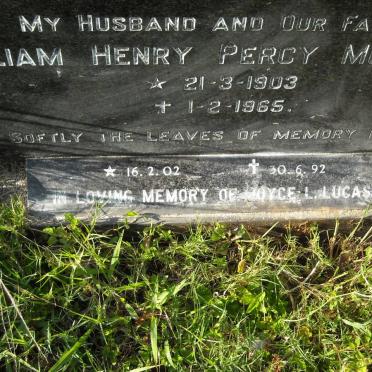 McCARTHY William Henry Percy 1903-1965 :: LUCAS Joyce L. 1902-1992