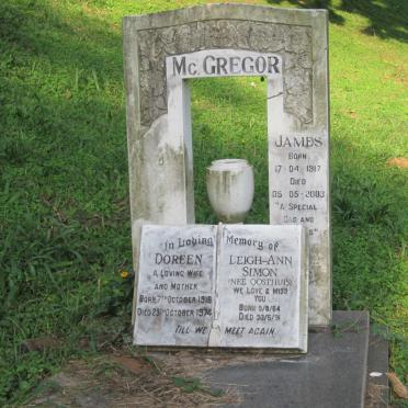 McGREGOR James 1917-2003 &amp; Doreen 1916-1974 :: SIMON Leigh-Ann nee OOSTHUIS 1964-1991