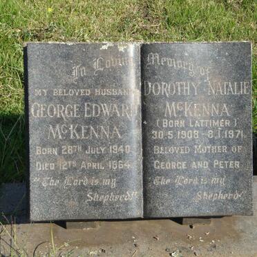 McKENNA George Edward 1940-1964 &amp; Dorothy Natalie LATTIMER 1908-1971