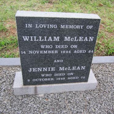 McLEAN William -1944 &amp; Jennie -1949