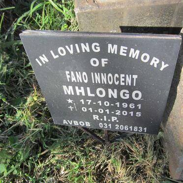 MHLONGO Fano Innocent 1961-2015