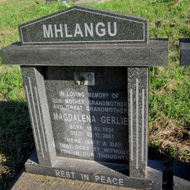 MHLANGU Magdalena Gerlie 1924-2001