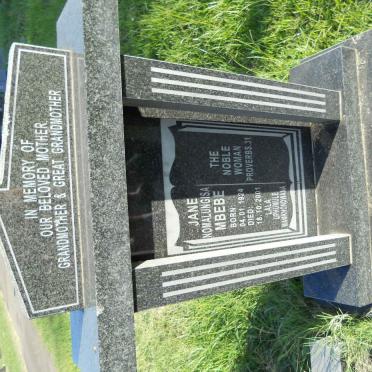 MBEBE Jane Nomalungisa 1924-2001