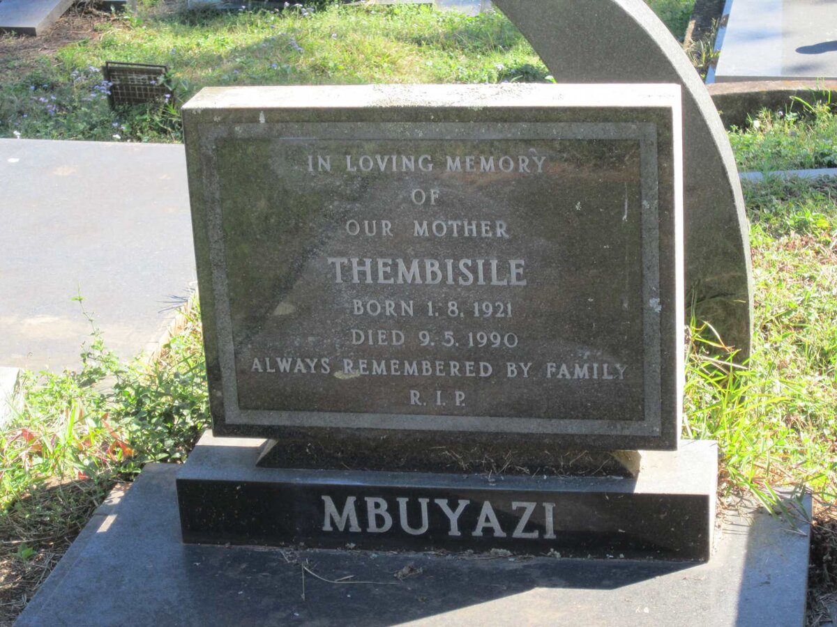 MBUYAZI Thembisile 1921-1990