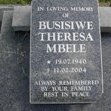 MBELE Busisiwe Theresa 1940-2004