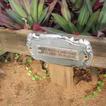 MBOGWE Nontando E. 1952-2016