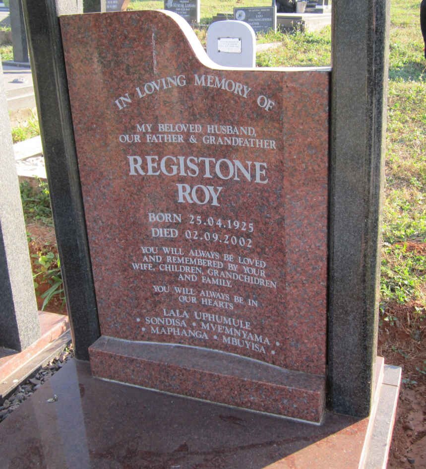 MBONGWE Registone Roy 1925-2002