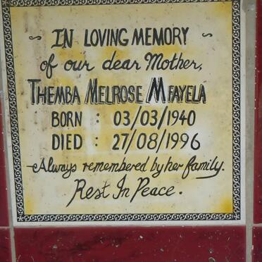 MFAYELA Themba Melrose 1940-1996