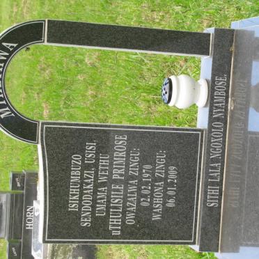 MTHETHWA uThulisile Primrose 1970-2009