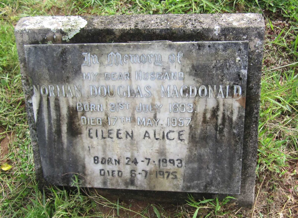 MACDONALD Norman Douglas 1893-1957 &amp; Eileen Alice 1893-1975