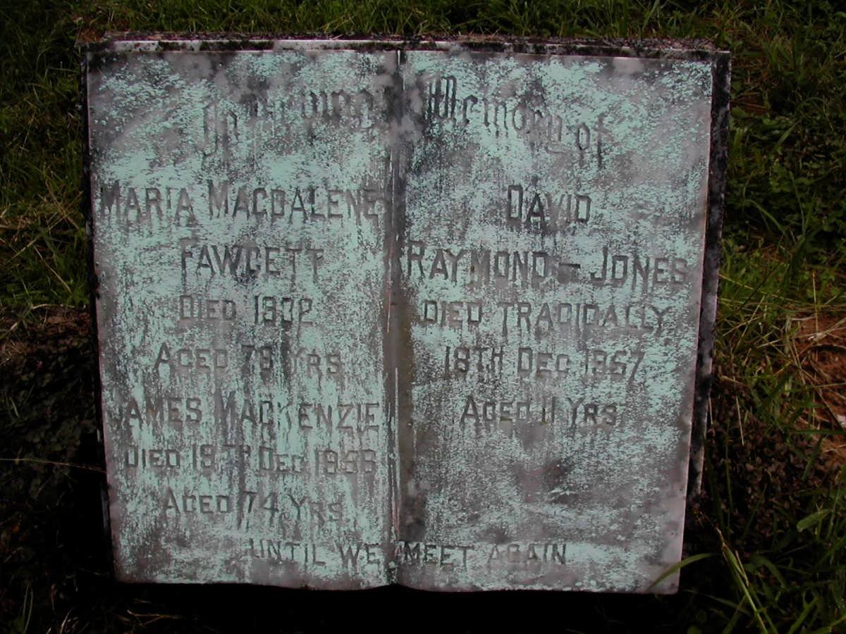 MACKENZIE James -1956 :: FAWCETT Maria Magdalene -1932 :: JONES David Raymond -1957