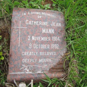 MANN Catherine Jean 1904-1992
