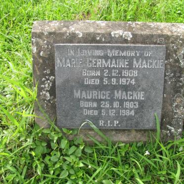 MACKIE Maurice 1903-1984 &amp; Marie Germaine 1908-1974