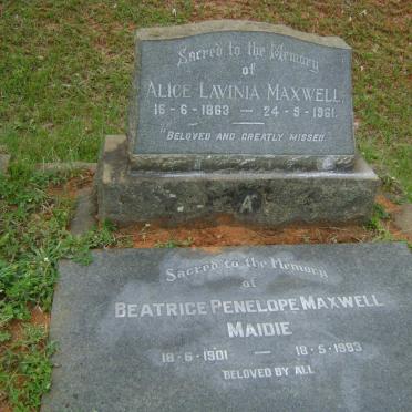 MAXWELL Alice Lavinia 1863-1961 :: MAXWELL Beatrice Penelope 1901-1983