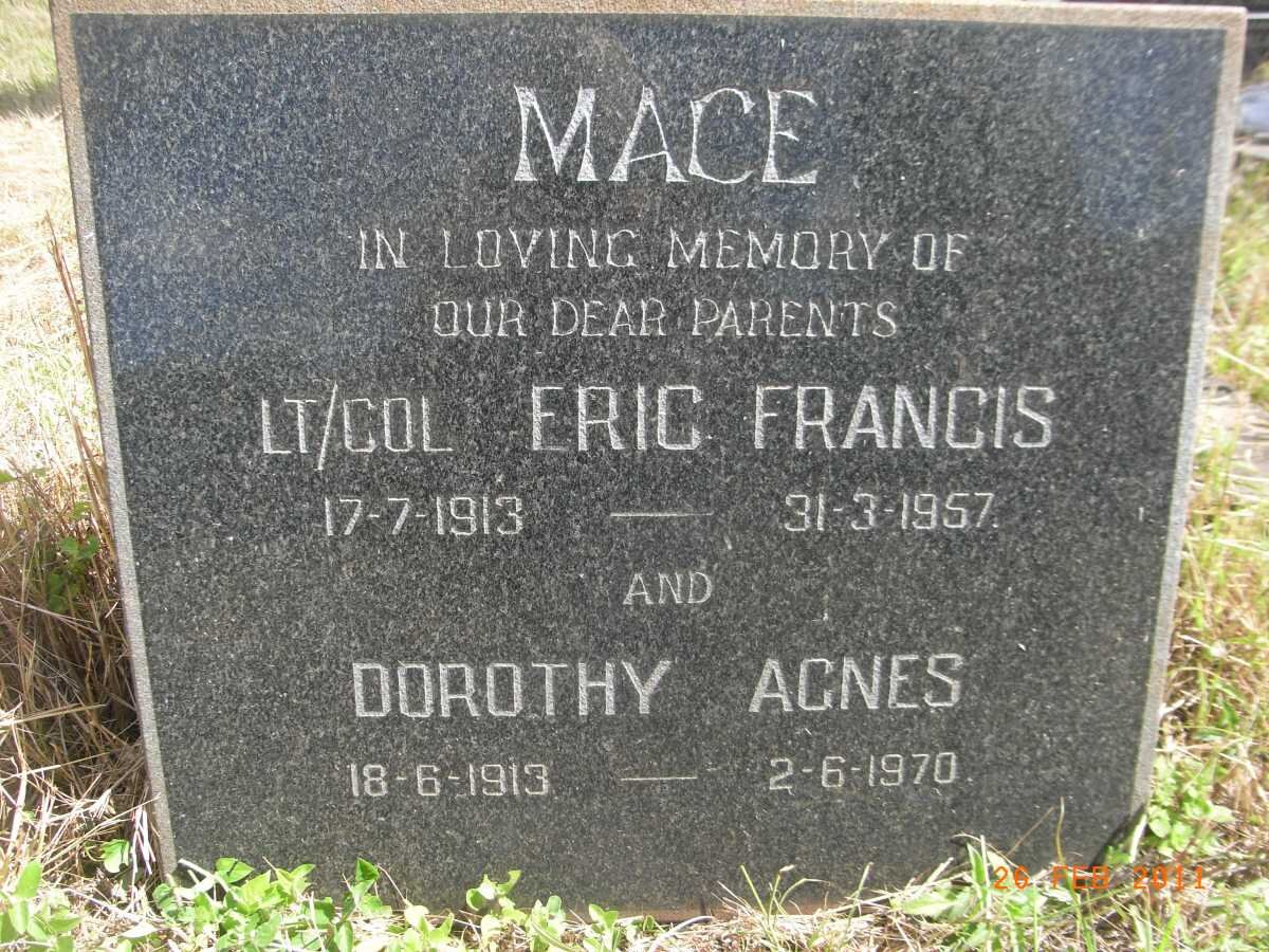 MACE Eric Francis 1913-1957 &amp; Dorothy Agnes 1913-1970