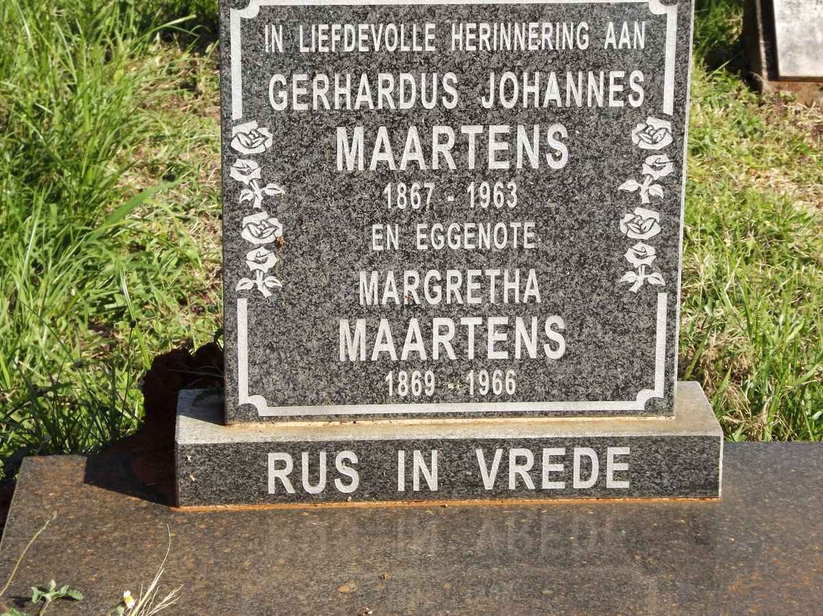 MAARTENS Gerhardus Johannes 1867-1963 &amp; Margretha 1869-1966