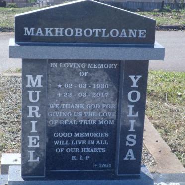 MAKHOBOTLOANE Muriel Yolisa 1930-2017