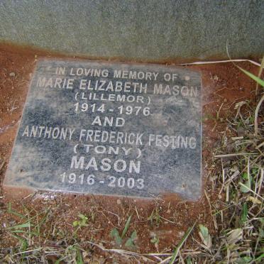 MASON Anthony Frederick Festing 1916-2003 &amp; Marie Elizabeth 1914-1976