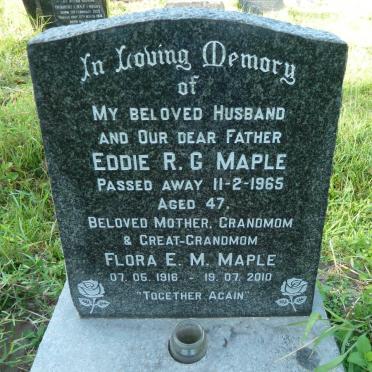 MAPLE Eddie R.G. -1965 &amp; Flora E.M. 1916-2010