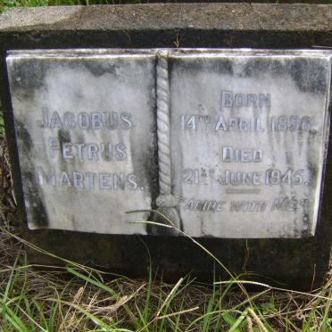 MARTENS Jacobus Petrus 1896-1945