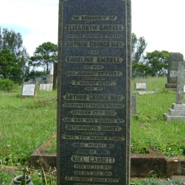 MAY Arthur George -1926 :: MAY Elizabeth Ansell -1927 :: CARBUTT Noel 1895-1964