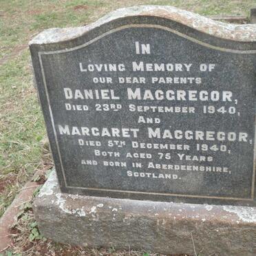 MACGREGOR Daniel -1940 &amp; Margaret -1940